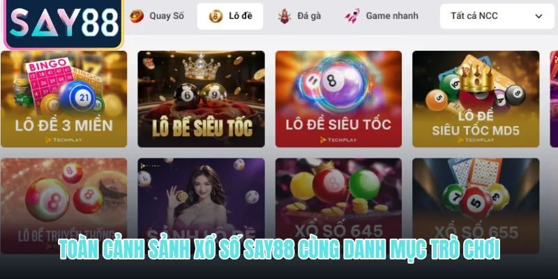 Xổ số SAY88 với đầy đủ danh mục Bắc Trung Nam Keno và vé quốc tế